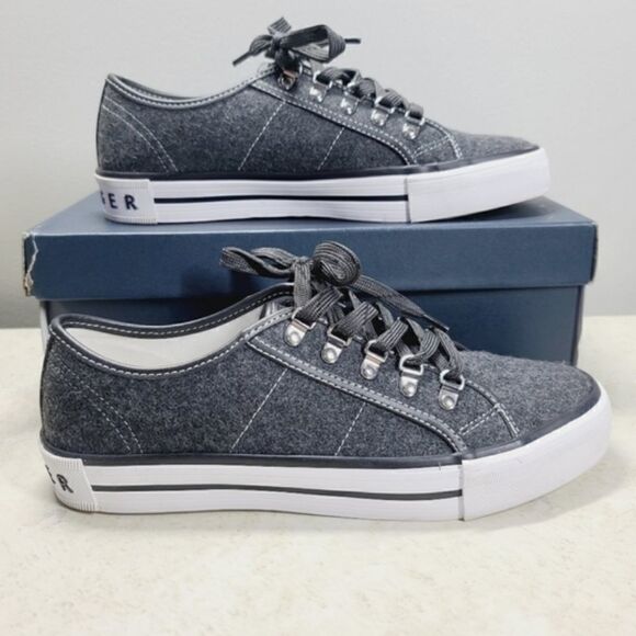 Tommy Hilfiger Shoes - - Tommy Hilfiger Charcoal Gray Felt Sneakers
